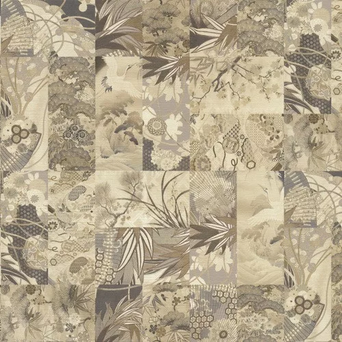 Patchwork mintás barna/szürke dekor tapéta 73735  Időtálló elegancia a falon
