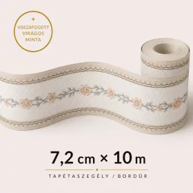 Klasszikus bézs virágmintás bordűr  10m