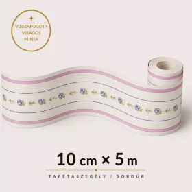 Elegáns, nőies virágmintás bordűr  5m