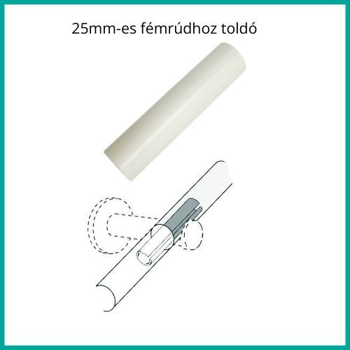Csőtoldó 25mm átmérőjű fémrudakhoz