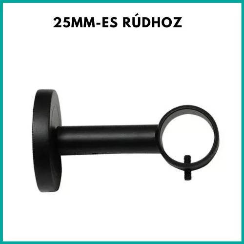 25mm-es rúdhoz tartókonzol matt fekete zárt