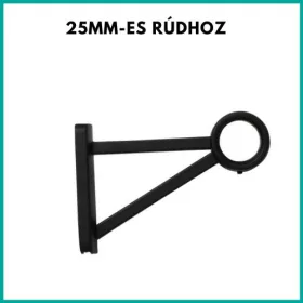 25mm-es rúdhoz tartókonzol matt fekete háromszög