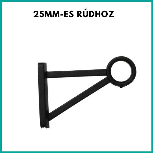 25mm-es rúdhoz tartókonzol matt fekete háromszög