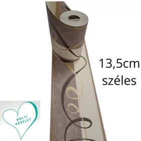   Bézs-barna, arany hullámmintás tapétaszegély 13,5 cm 345-08
