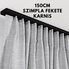  1 soros mennyezeti karnissín garnitúra 150cm – fekete színben (tartozékokkal)
