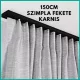 1 soros mennyezeti karnissín garnitúra 150cm – fekete színben (tartozékokkal)