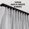 2 soros mennyezeti karnissín garnitúra 150cm – fekete színben (tartozékokkal)
