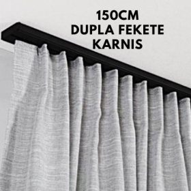   2 soros mennyezeti karnissín garnitúra 150cm – fekete színben (tartozékokkal)