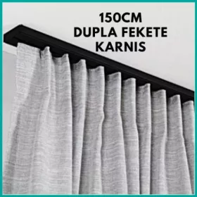   2 soros mennyezeti karnissín garnitúra 150cm – fekete színben (tartozékokkal)
