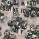 Kids & Teens kávébarna alapon fekete-fűzöld színű monster truck mintás tapéta G78569
