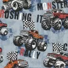 Kids & Teens kék alapon fekete monster truck mintás tapéta G78570