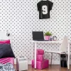 Kids & Teens fehér alapon fekete csillag mintás gyerektapéta  G78598