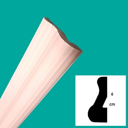 Hungarocell oldalfali díszléc – 6 cm széles, 2 méteres, festhető stukkó szegély beltéri faldekorációhoz