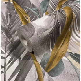 Spirit of Jungle szürke leveles tapéta JI47418