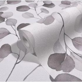 Spirit of Jungle fehér alapon lila leveles tapéta JI47421