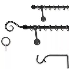   16 mm Landhouse komplett karnis fekete Gömb vagy Pásztorbot 120cm