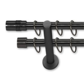   Landhouse dupla 16mm fém karnis  Prague véggel fekete színben