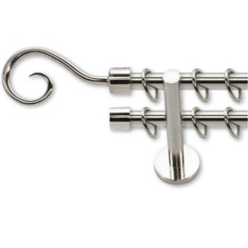   Landhouse dupla fém karnis Pásztorbot véggel inox színben