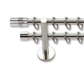   Landhouse dupla 16mm fém karnis Prague véggel inox színben