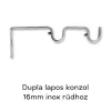 Landhouse dupla 16mm fém karnis Prague véggel inox színben