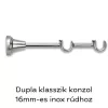Landhouse dupla 16mm fém karnis Prague véggel inox színben