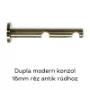 Landhouse réz dupla 16mm fém karnis Fala véggel