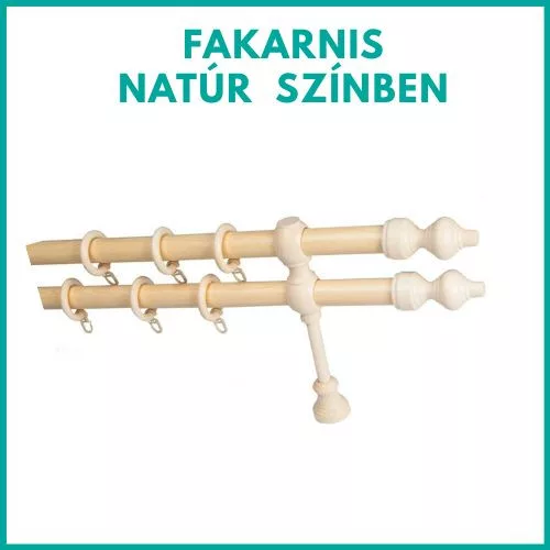 Duplakarnis szett fából, natúr színben