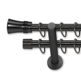   Landhouse 16mm dupla fém karnisgarnitúra fekete Apszis véggel