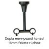 Landhouse 16mm dupla fém karnisgarnitúra fekete Apszis véggel