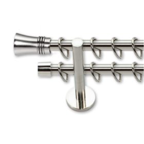   Landhouse 16mm dupla fém karnisgarnitúra inox Apszis véggel