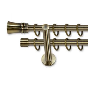   Landhouse 16mm réz dupla fém karnisgarnitúra Apszis véggel