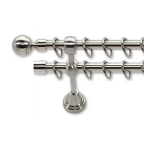   Landhouse 16mm dupla fém karnisgarnitúra inox Podgorica véggel