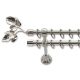 Landhouse 16mm dupla fém karnisgarnitúra inox Vienna véggel