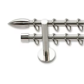   Landhouse 16mm dupla fém karnisgarnitúra inox Tallin véggel