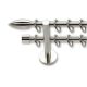 Landhouse 16mm dupla fém karnisgarnitúra inox Tallin véggel
