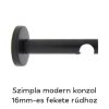 Landhouse 16mm fém karnisgarnitúra fekete Tallin véggel