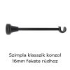 Landhouse 16mm fém karnisgarnitúra fekete Tallin véggel