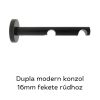 Landhouse dupla fém karnis Gömb véggel fekete színben