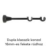 Landhouse dupla fém karnis Gömb véggel fekete színben