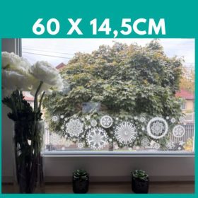   Statikus téli ablakfólia hópehely mintával – 60 × 14,5 cm
