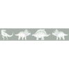 Zöldesszürke-fehér dinoszaurusz mintás bordűr KOD45802