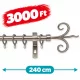 16 mm nikkel színű komplett szimpla karnis, AKCIÓS 240cm