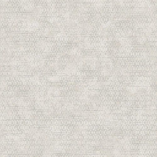 Bézs alapon sűrű ezüst geometriai mintás tapéta  L75807