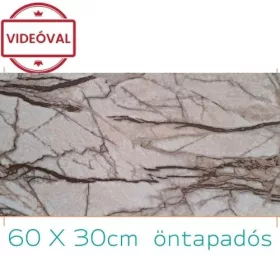   Öntapadós falpanel barna márvány, matt szivacsos 60 x 30 cm