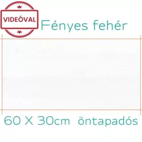 Öntapadós falpanel fényes fehér szivacsos 60 x 30 cm