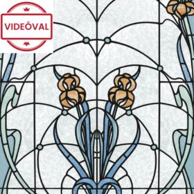   Artifice szürke alapon kék-zöld-sárga ólomüveg mintás tapéta M79301