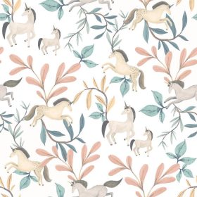   Sweet Dreams fehér alapon színes unikornis mintás tapéta M96204