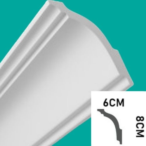 27 db hungarocell sarokléc stukkó – 6 x 8,5cm-es,  beltéri éllezárás mennyezet és fal találkozásához