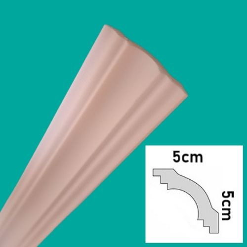 50db hungarocell sarokléc stukkó – 5x5 cm-es,  beltéri éllezárás mennyezet és fal találkozásához