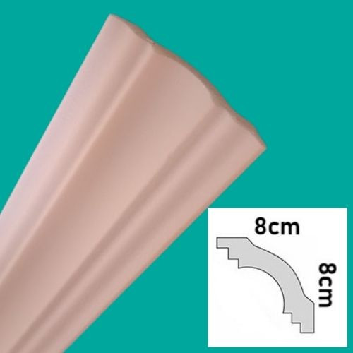 Hungarocell sarokléc stukkó – 8x8 cm-es,  beltéri éllezárás mennyezet és fal találkozásához